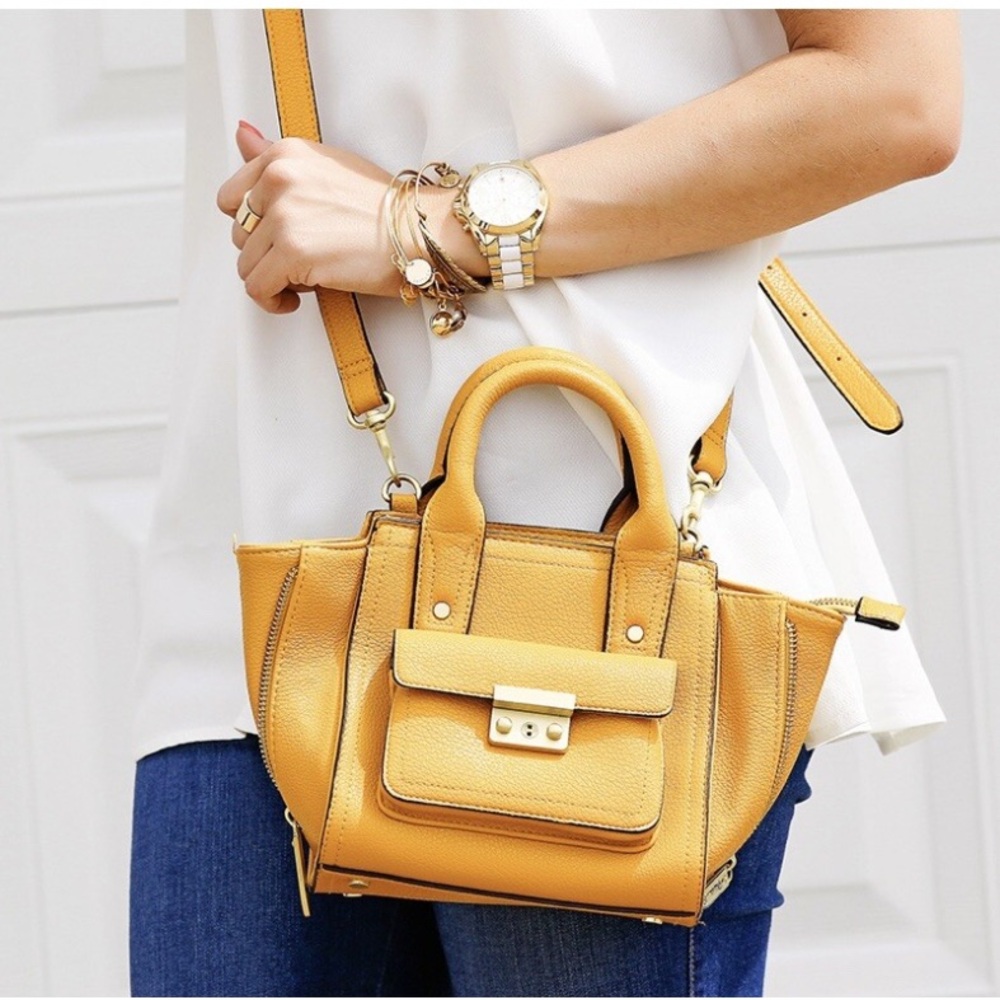 3.1 Phillip Lim Yellow Mustard Mini Satchel Purse  Handbag